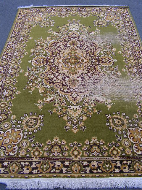 RUG #020, Traditional Olive/Gold (well worn) 2.5m x 1.6m